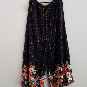 Anthropologie Wide Leg Floral Bottom Pant